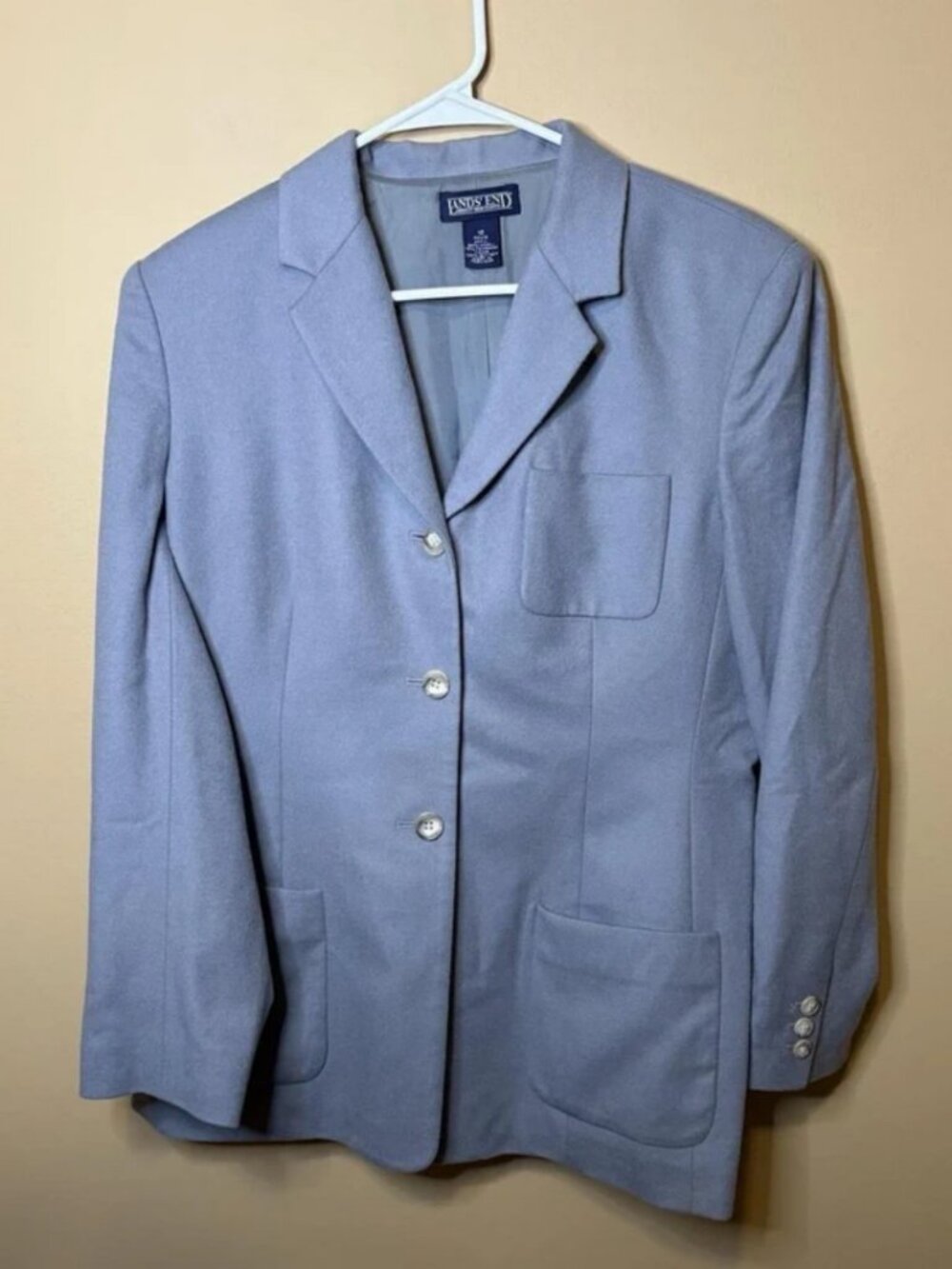 Vintage Wool Cashmere Blazer Jacket Petite 12 Quiet Luxury 90s Minimalist 90s